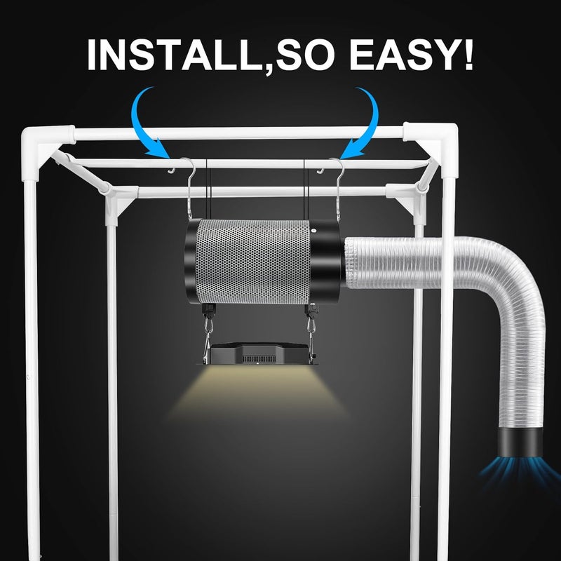 ATOUR 4'' Air Filtration Kit – 12-Speed Control, Quiet 14cm Fan & Carbon Filter. Includes 6.7' Ducting + Vent Cover. Perfect for Grow Tents, Indoor Gardens. Cool, Ventilate, Banish Odors – All-in-One. - Image 5